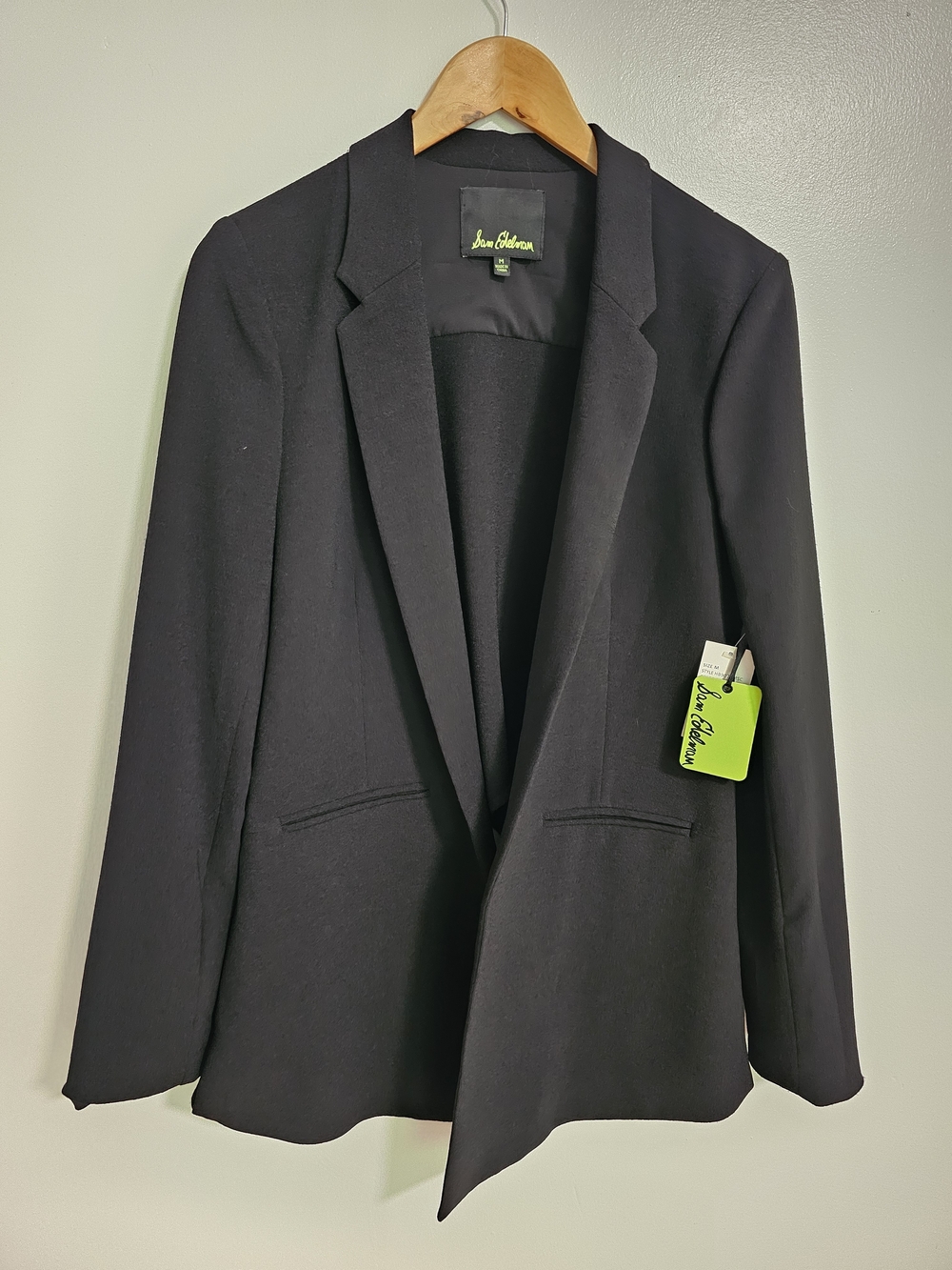 NWT Sam Edelman Black Open-Front Blazer Size Medium